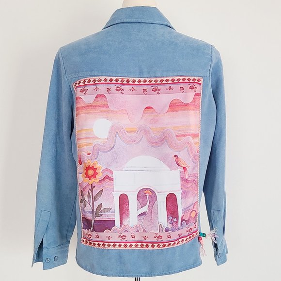 Refashioned Faux Suede Shirt (M/L) - Picture 4 of 7